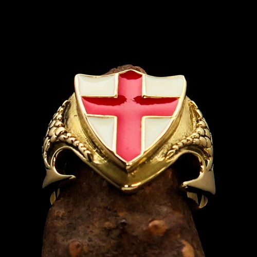 Men's Brass England Flag Shield Ring – Unique Gift for Him The Gift Atelier
