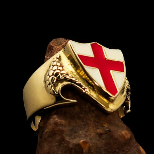 Men's Brass England Flag Shield Ring – Unique Gift for Him The Gift Atelier