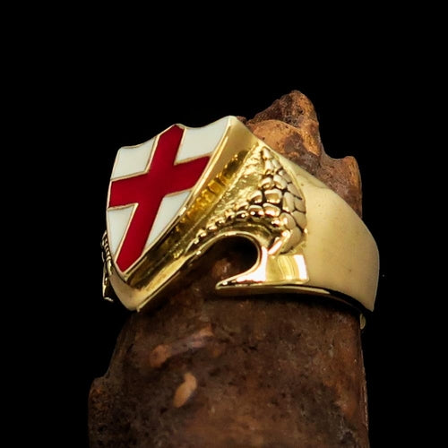Men's Brass England Flag Shield Ring – Unique Gift for Him The Gift Atelier