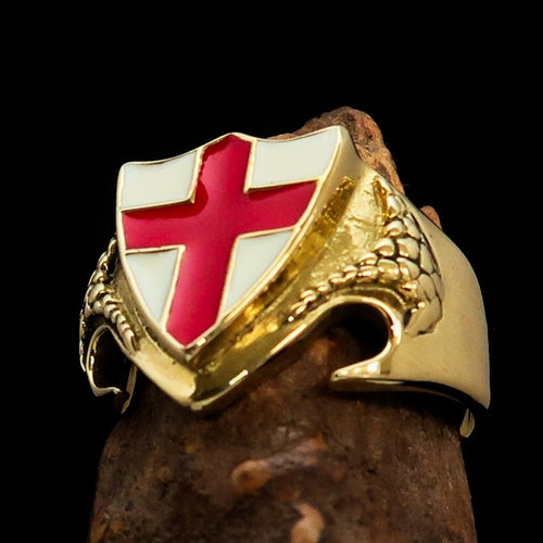 Men's Brass England Flag Shield Ring – Unique Gift for Him The Gift Atelier