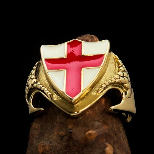 Men's Brass England Flag Shield Ring – Unique Gift for Him The Gift Atelier
