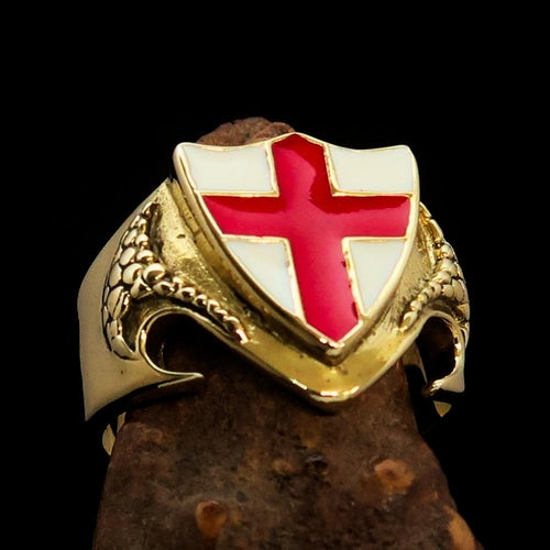 Men's Brass England Flag Shield Ring – Unique Gift for Him The Gift Atelier