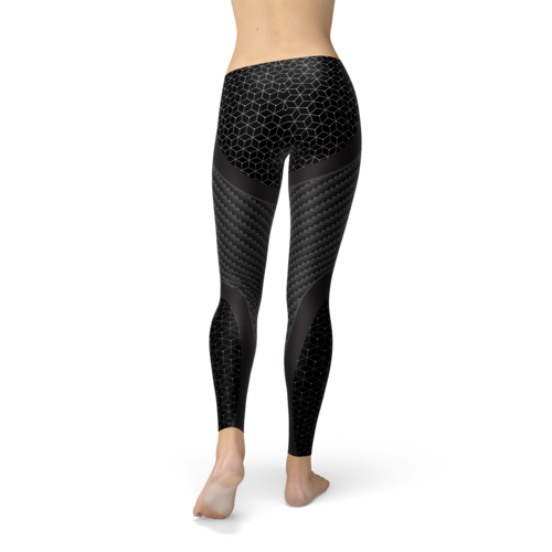 Women's Carbon Fiber Print Leggings – Stylish Gift for Her The Gift Atelier